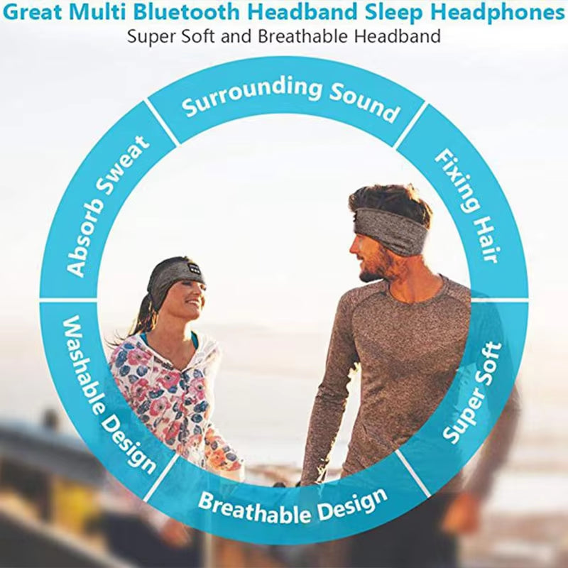 Wireless Bluetooth 5.0 Sleep/Sport Eye Mask Headband with Earbuds