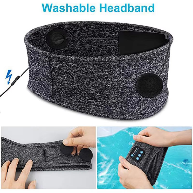 Wireless Bluetooth 5.0 Sleep/Sport Eye Mask Headband with Earbuds