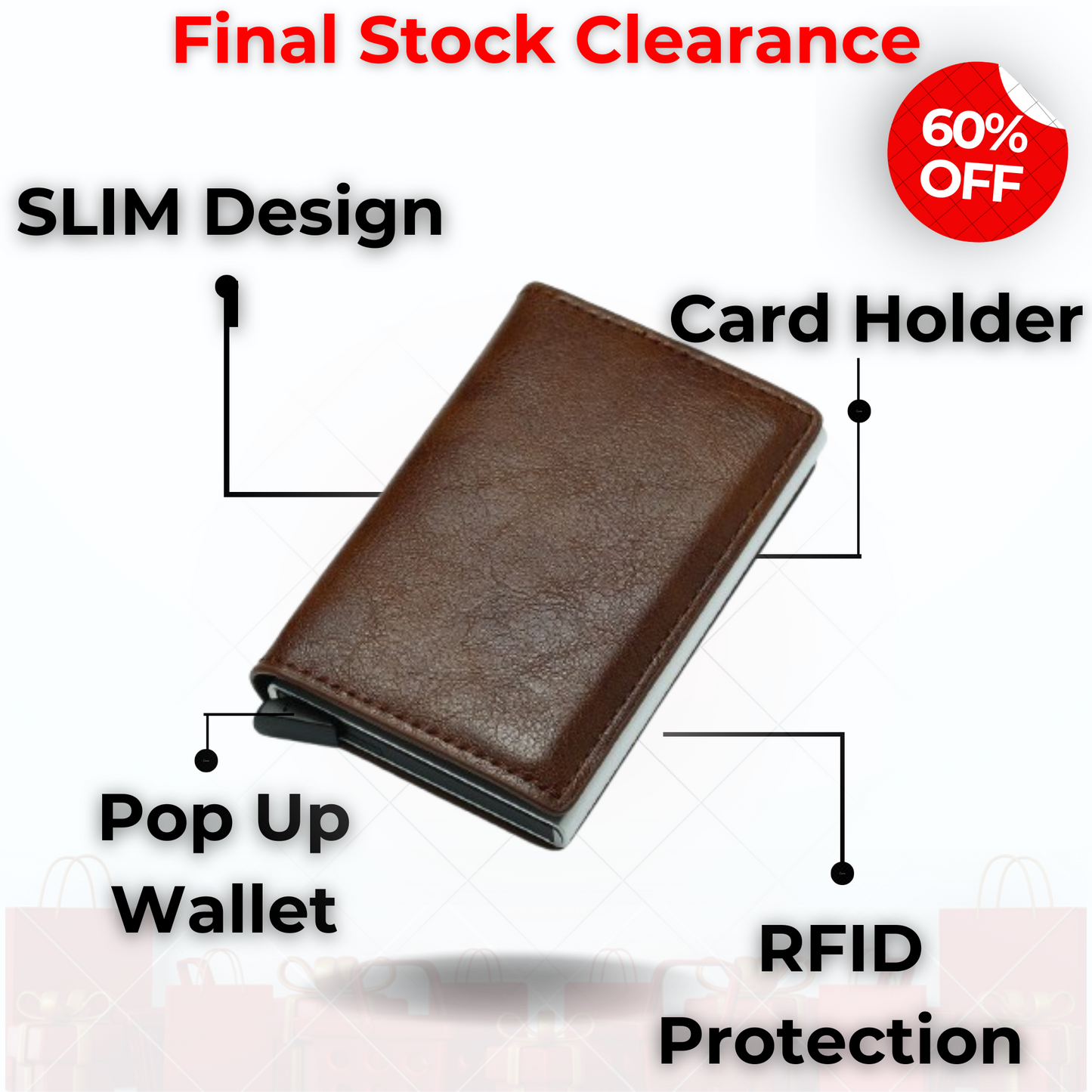 Premium RFID Protected Credit Card Pop Up Wallet With money Clip